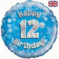 Blue Stars 12th Birthday Balloon